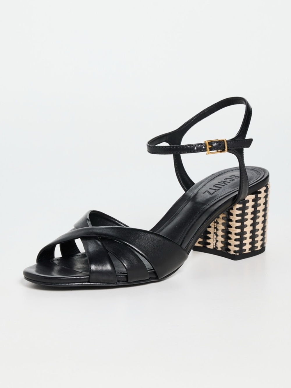 Schutz Keefa Mid Block Heels Size 6 Black